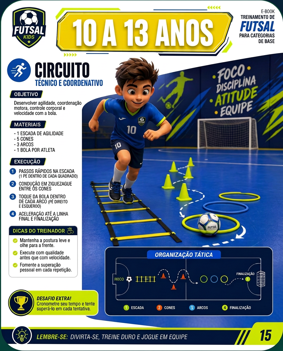 Prévia de página: circuito técnico e coordenativo para 10 a 13 anos
